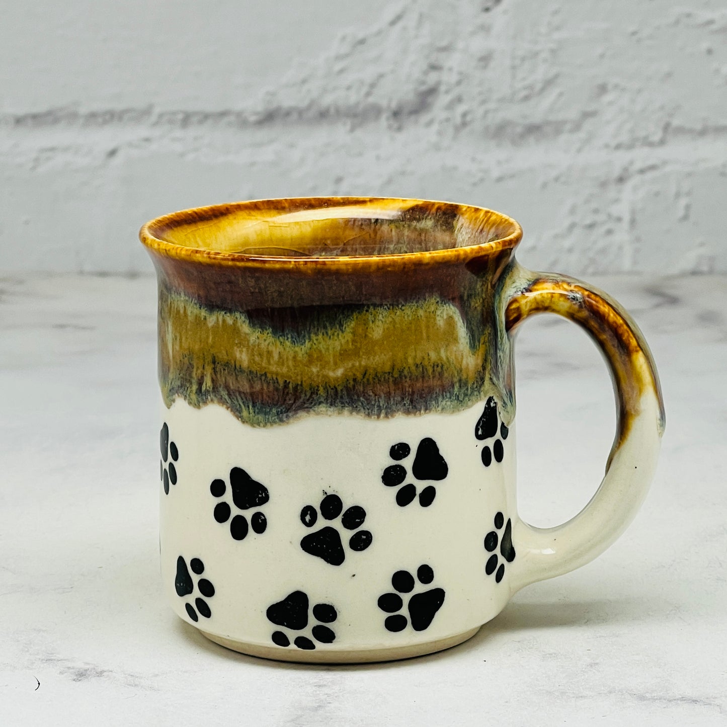 Brown with Paw Prints Espresso Mug