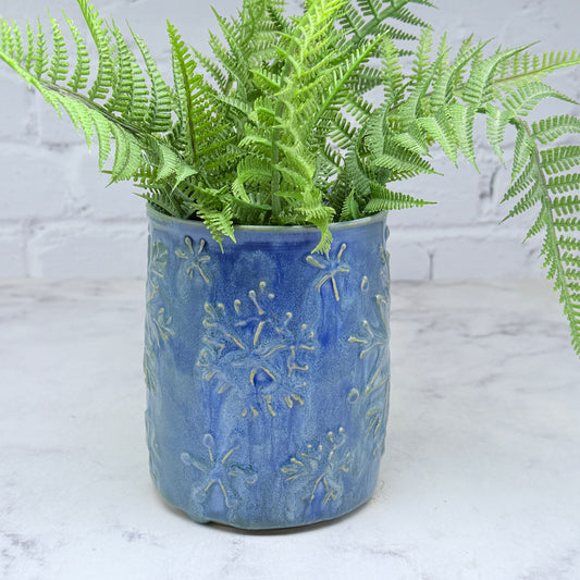 Light Blue with Raised Snowflakes Vase 2