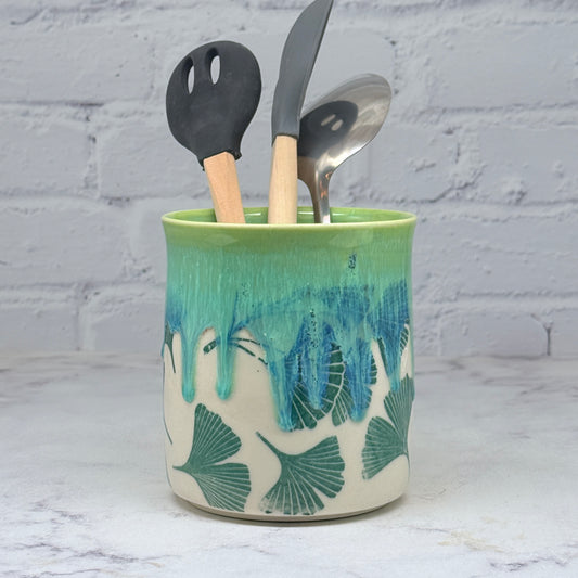 Green with Ginkgo Container
