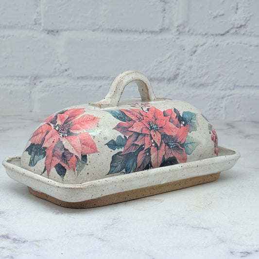 Poinsettia Butter Dish