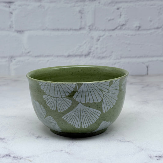 Green with White Gingko Small Bowl 2