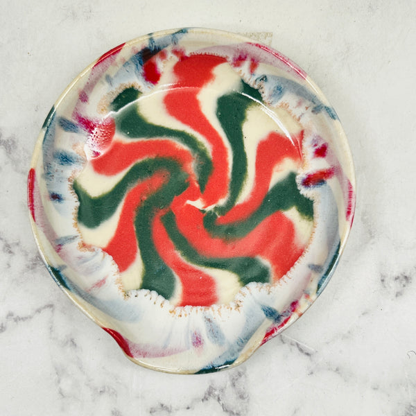 Creamy Peppermint Marbled Spoon Rest 2