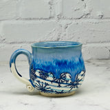 Blue Snowflakes Marbled Teacup 2