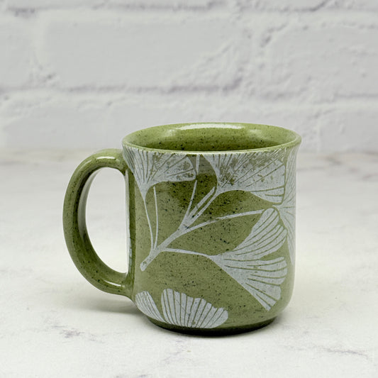 Green with White Gingko Espresso Mug 2