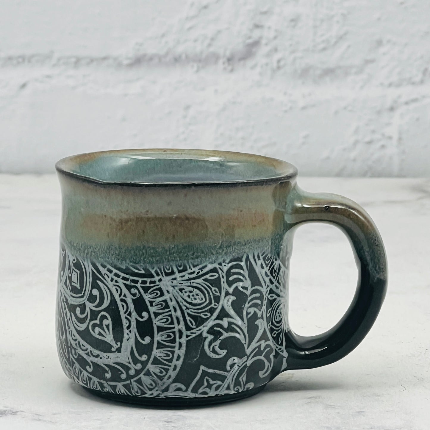 Dark Green with Mandala Espresso Mug