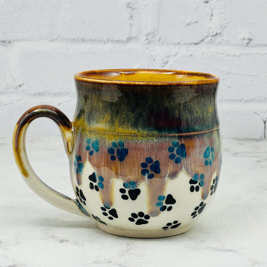 Brown with Black Paw Prints Mug