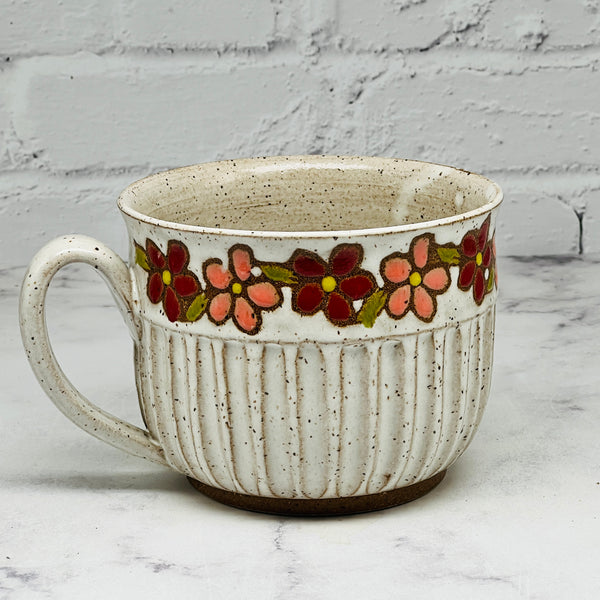 Carved Flowers Soup Mug 1