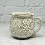 November Preorder Speckled White with Raised Snowflakes Mug