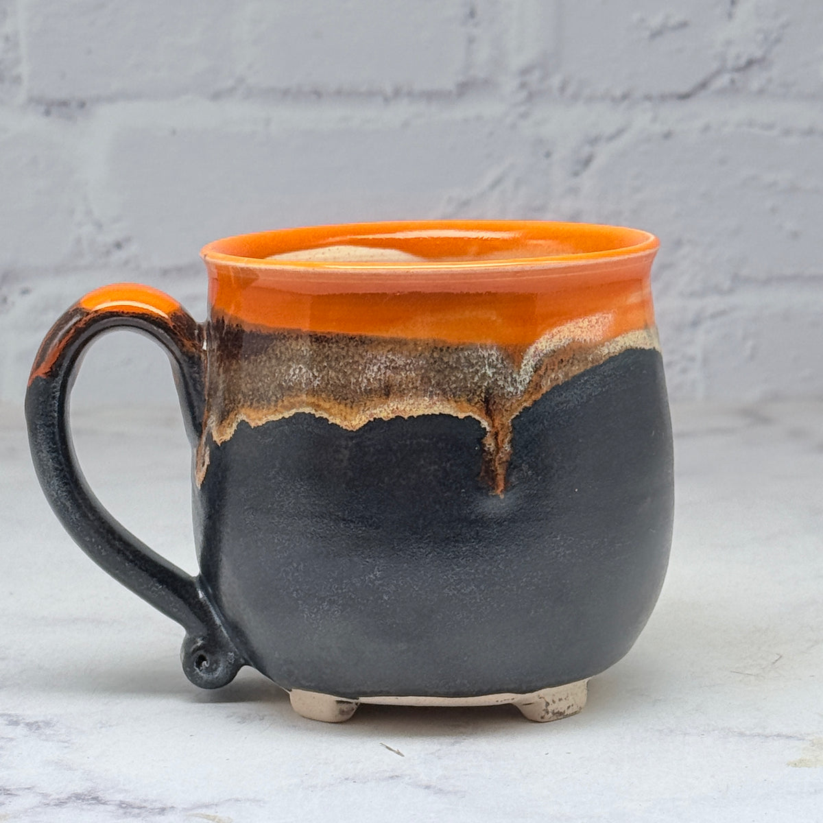 Orange with Pumpkins Cauldron Teacup 1