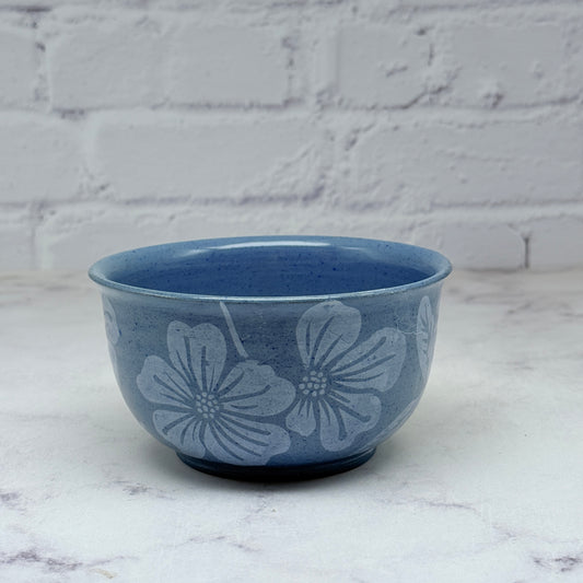 Blue with White Flowers Small Bowl 3