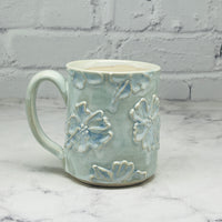 January Preorder Light Blue with Raised Flowers Mug