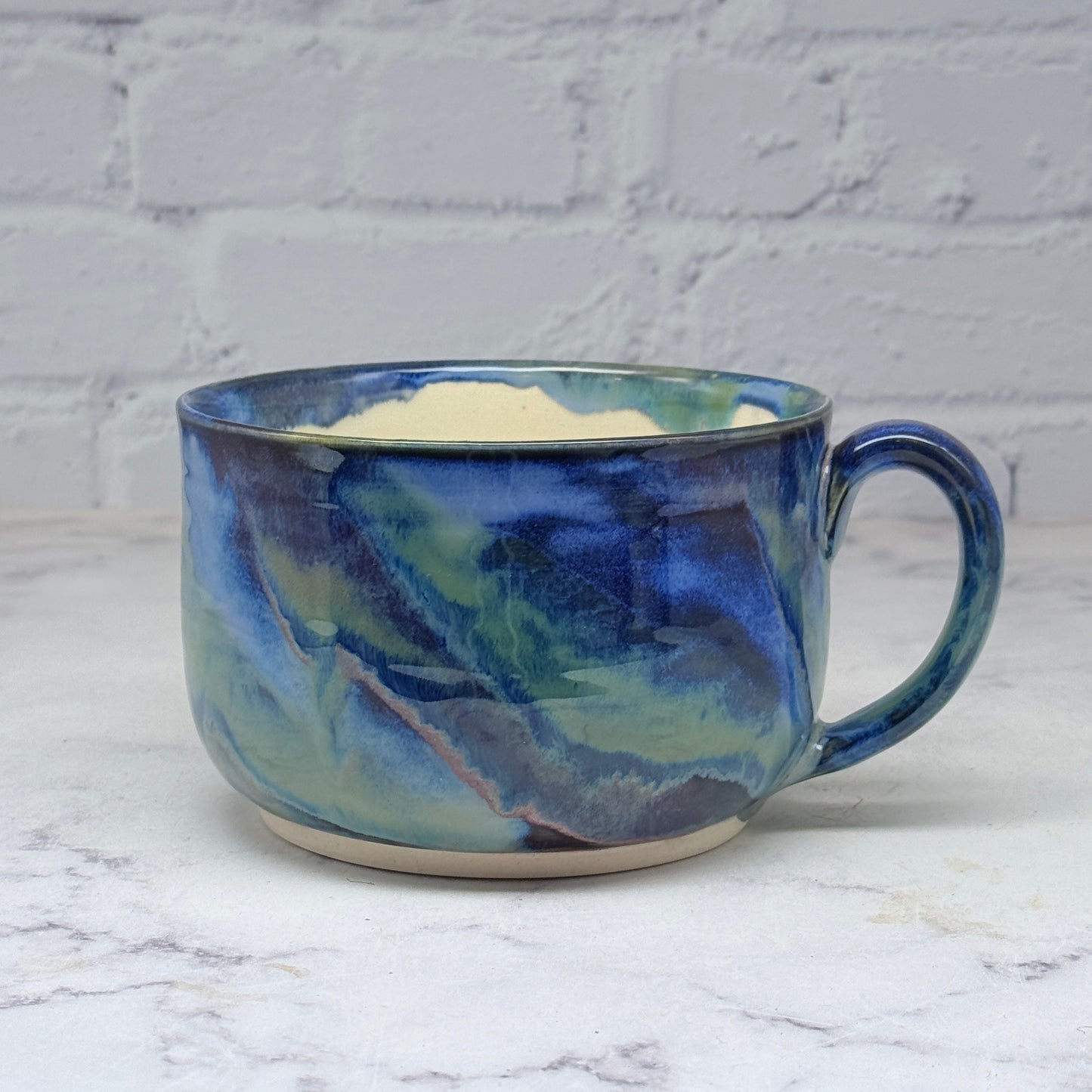 Sgraffito Mountain Scene Cafe Mug