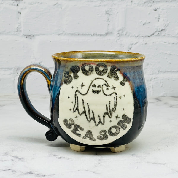 Black & Blue Spooky Season Cauldron Mug