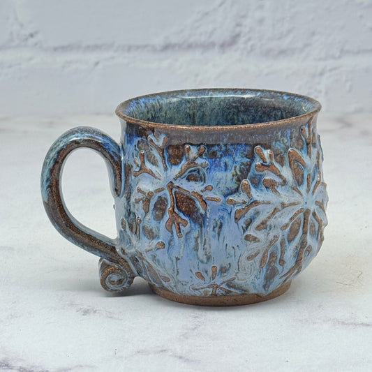 Blue with Raised Snowflakes Teacup 1