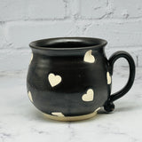 January Preorder Black with Hearts Cafe Mug