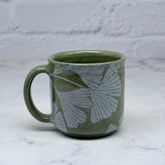 Green with White Gingko Espresso Mug 5