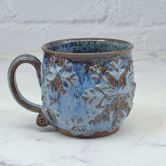 Blue with Raised Snowflakes Teacup 2