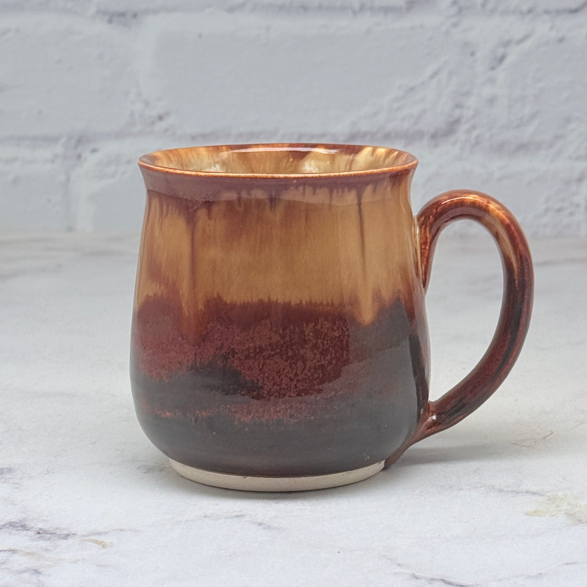 Sgraffito Fall Leaves Teacup 1