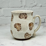 January Preorder Speckled White with Lace Hearts Mug