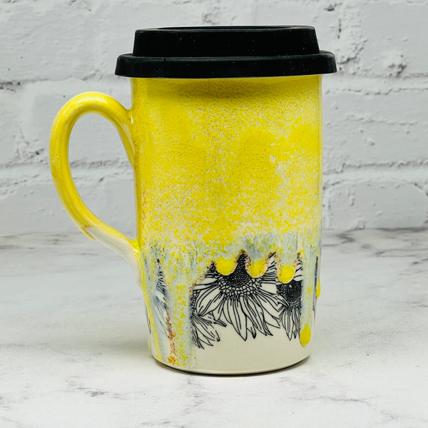 Yellow with Sunflowers Travel Mug