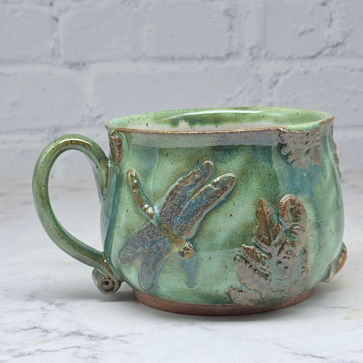 3-D Dragonflies & Ferns Cafe Mug 2