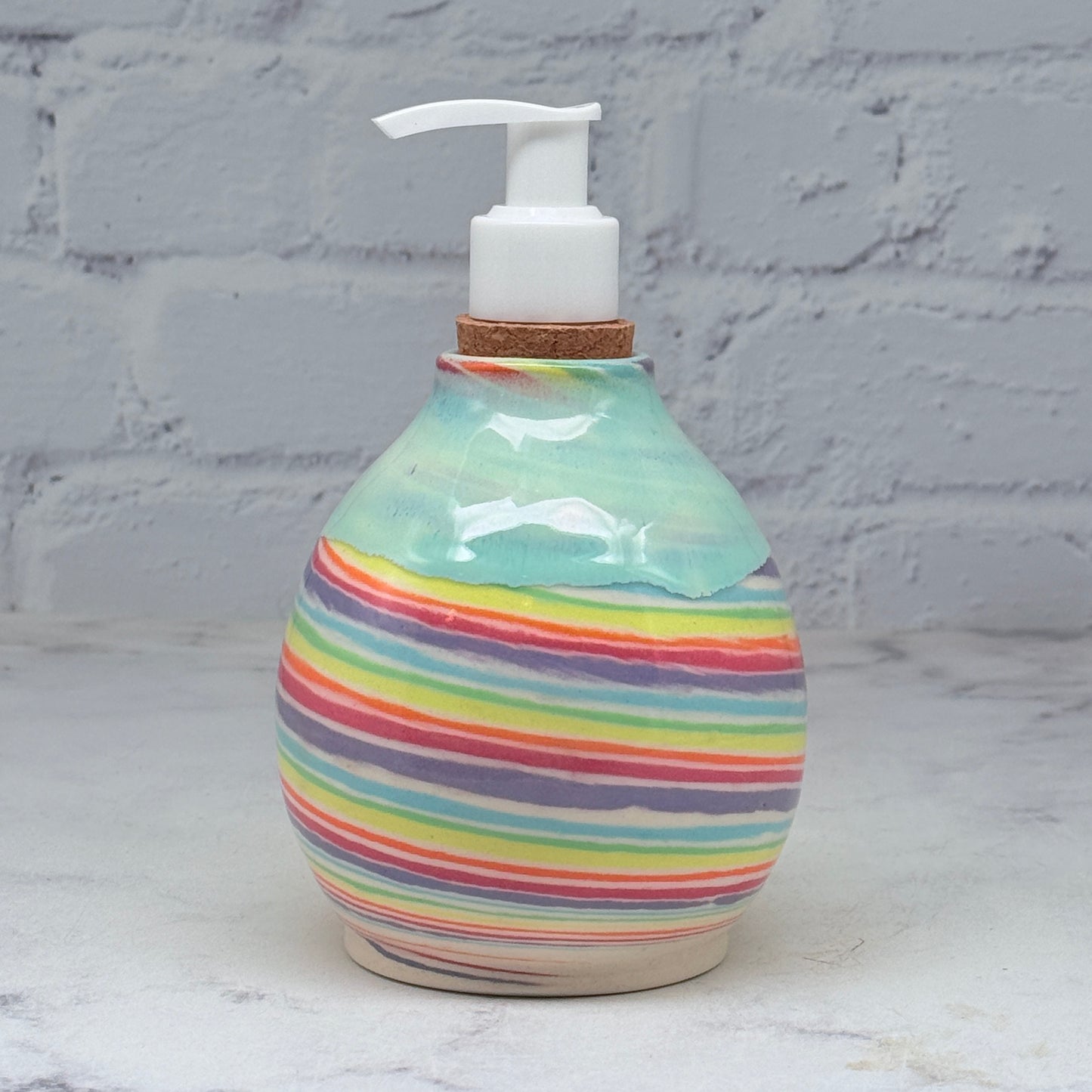 Turquoise Rainbow Soap Dispenser