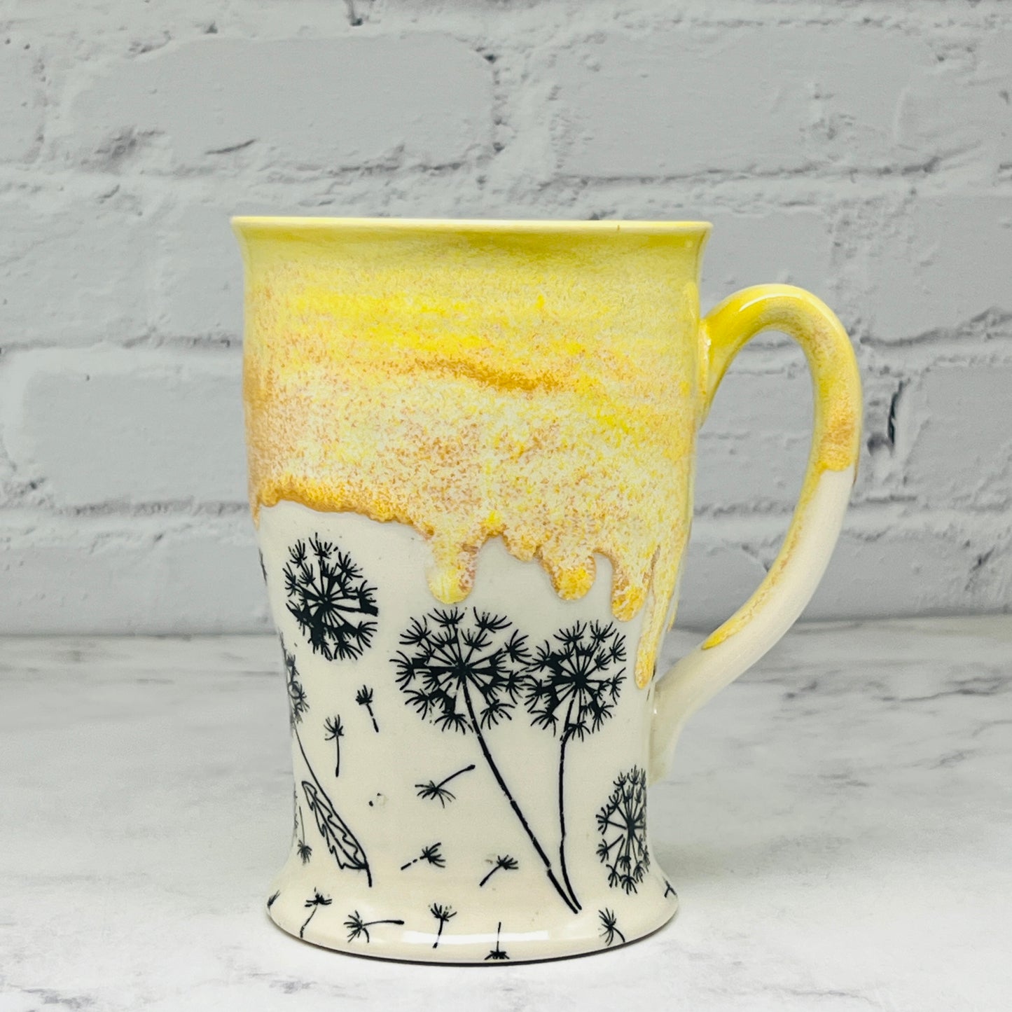 Yellow with Dandelion Tall Mug 1