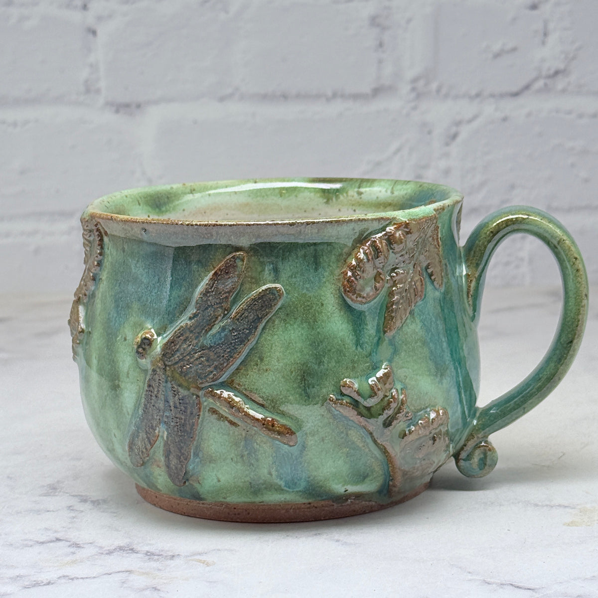 3-D Dragonflies & Ferns Cafe Mug 2