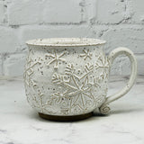 White with Raised Snowflakes Mug 5