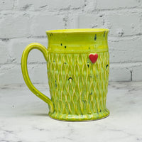 Green with Red Heart Mug 1