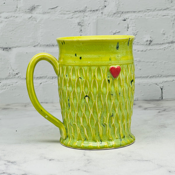 Green with Red Heart Mug 1