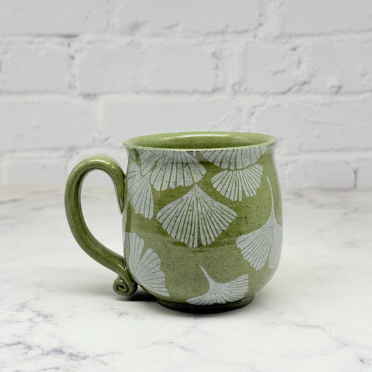 Green with White Gingko Teacup 2