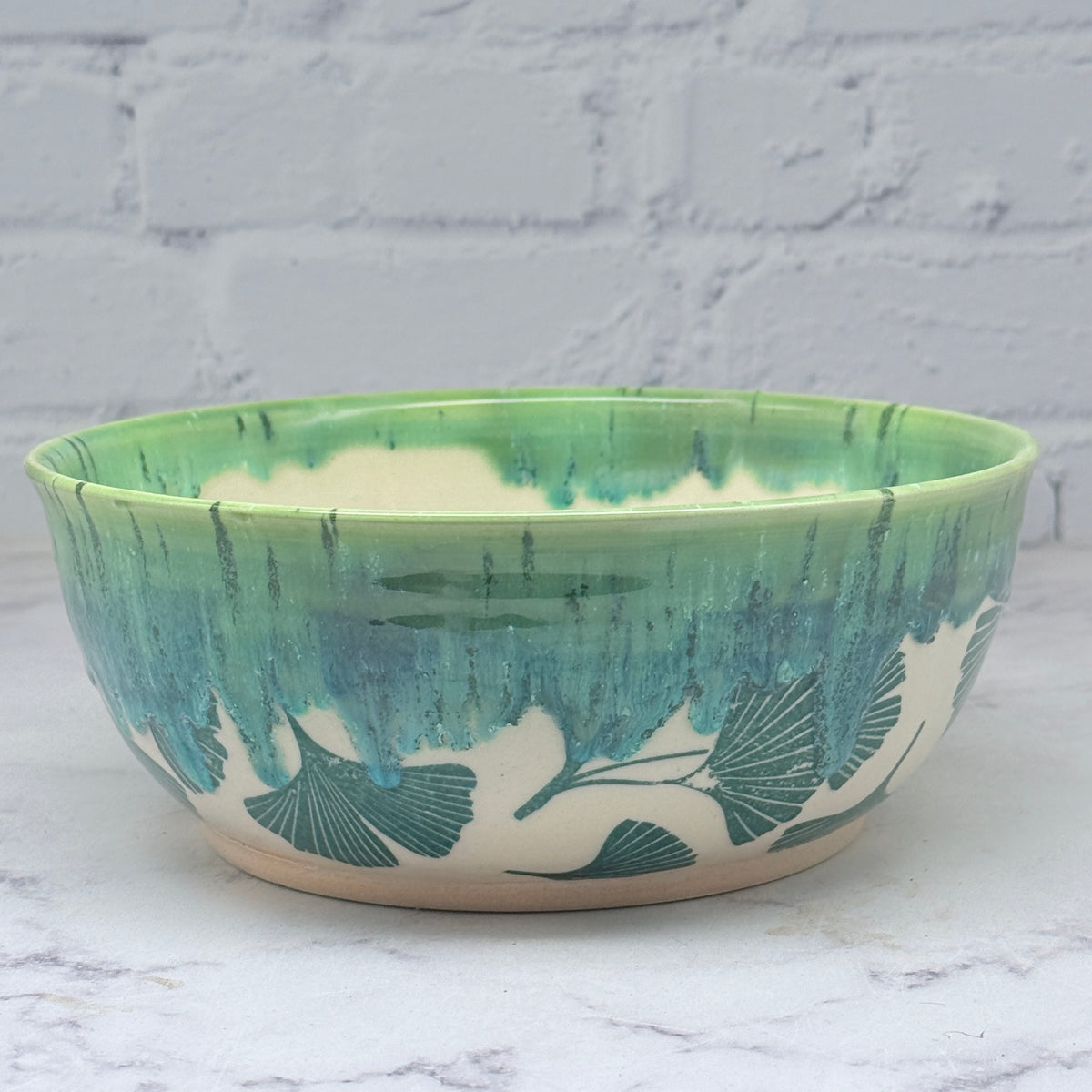 Green with Ginkgo Large Bowl