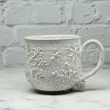 White with Raised Snowflakes Teacup 6