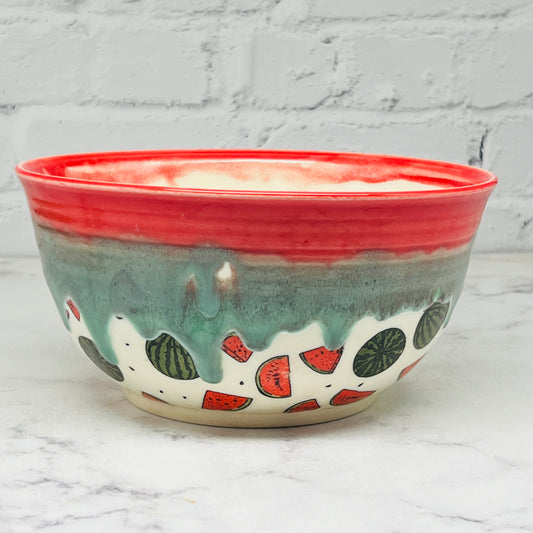 Red with Watermelon Large Bowl