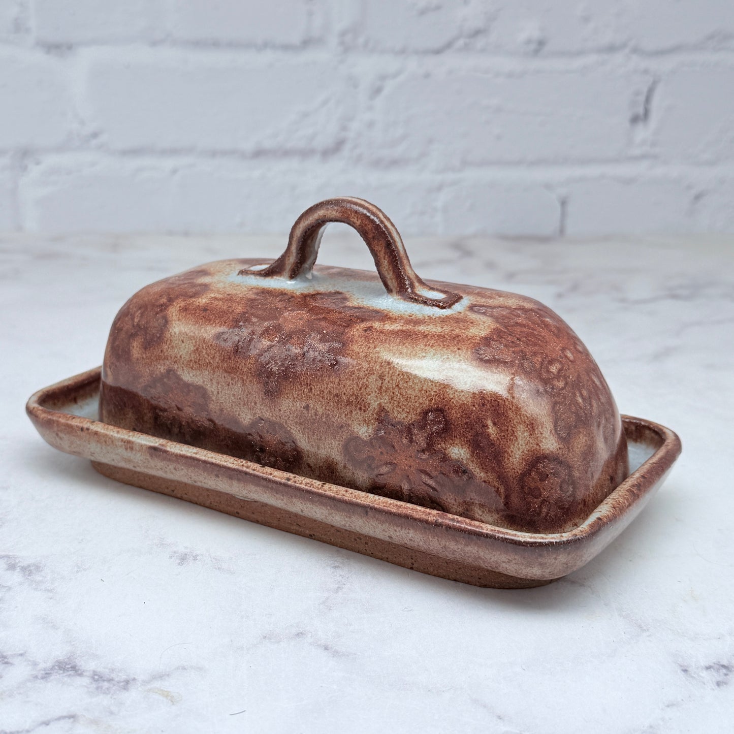 Light Blue with Snowflakes Butter Dish 2