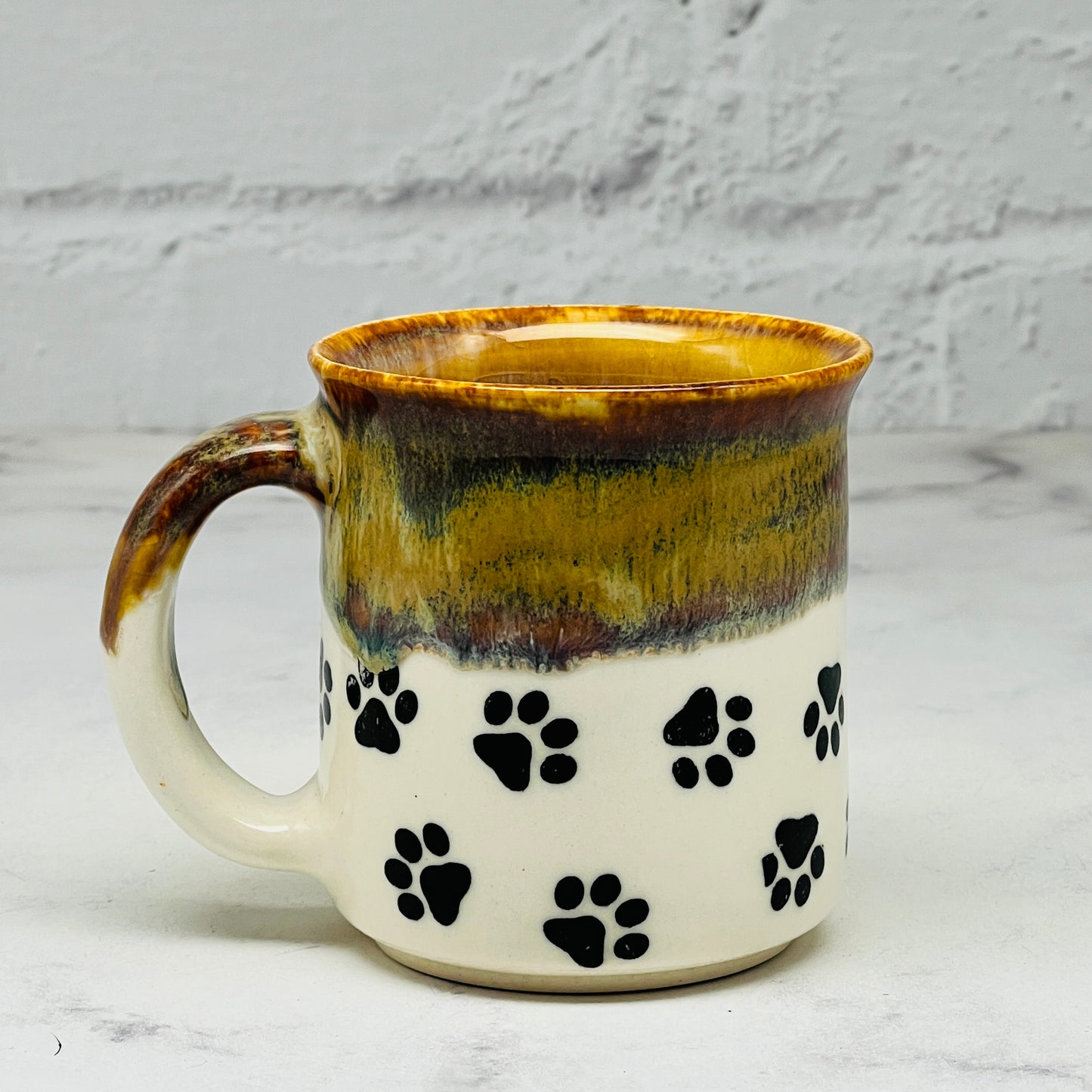 Brown with Paw Prints Espresso Mug