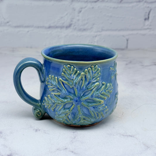 Light Blue with Raised Snowflakes Teacup 1