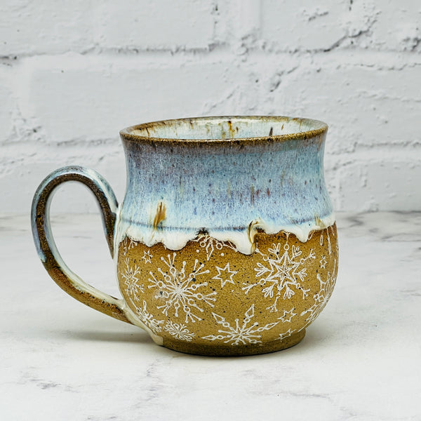 Light Blue with White Snowflakes Mug 2