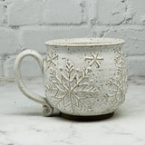 White with Raised Snowflakes Mug 5