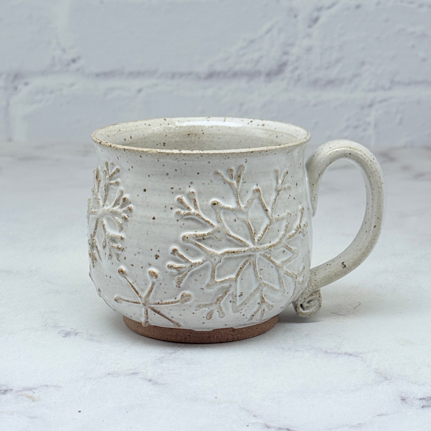 White with Raised Snowflakes Espresso Mug 6
