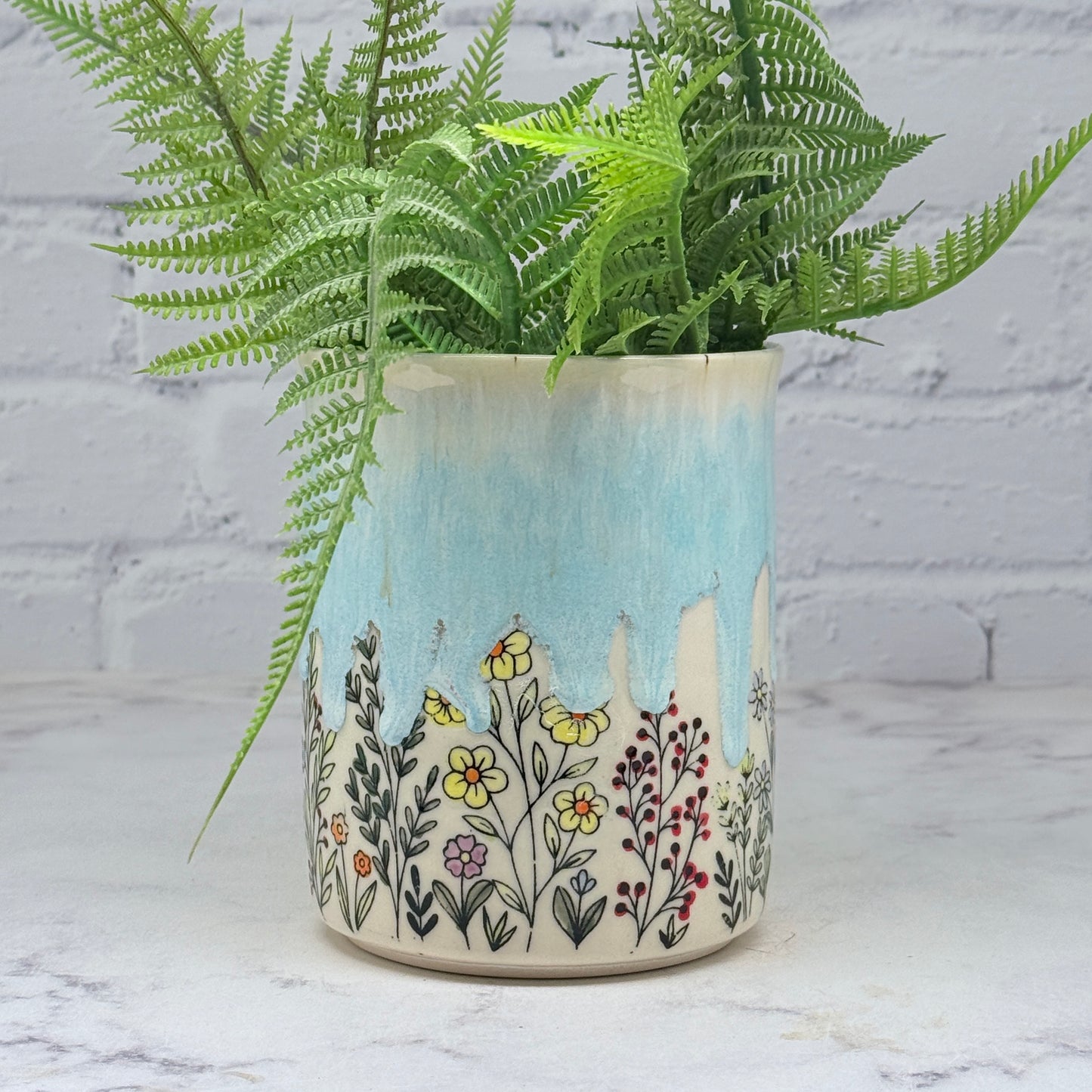 Blue with Wildflowers Container 1