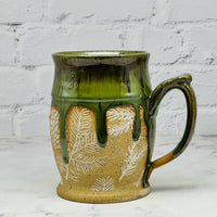 Green with White Pinecones Tall Mug 2