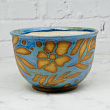 Blue with Flower Medium Bowl