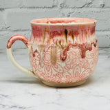 Pink with Pink Lace Cafe Mug 1