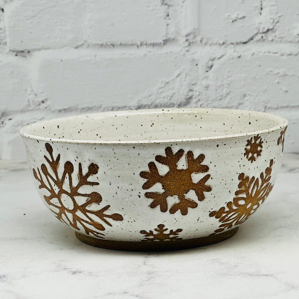 Speckled White Snowflake Medium Bowl