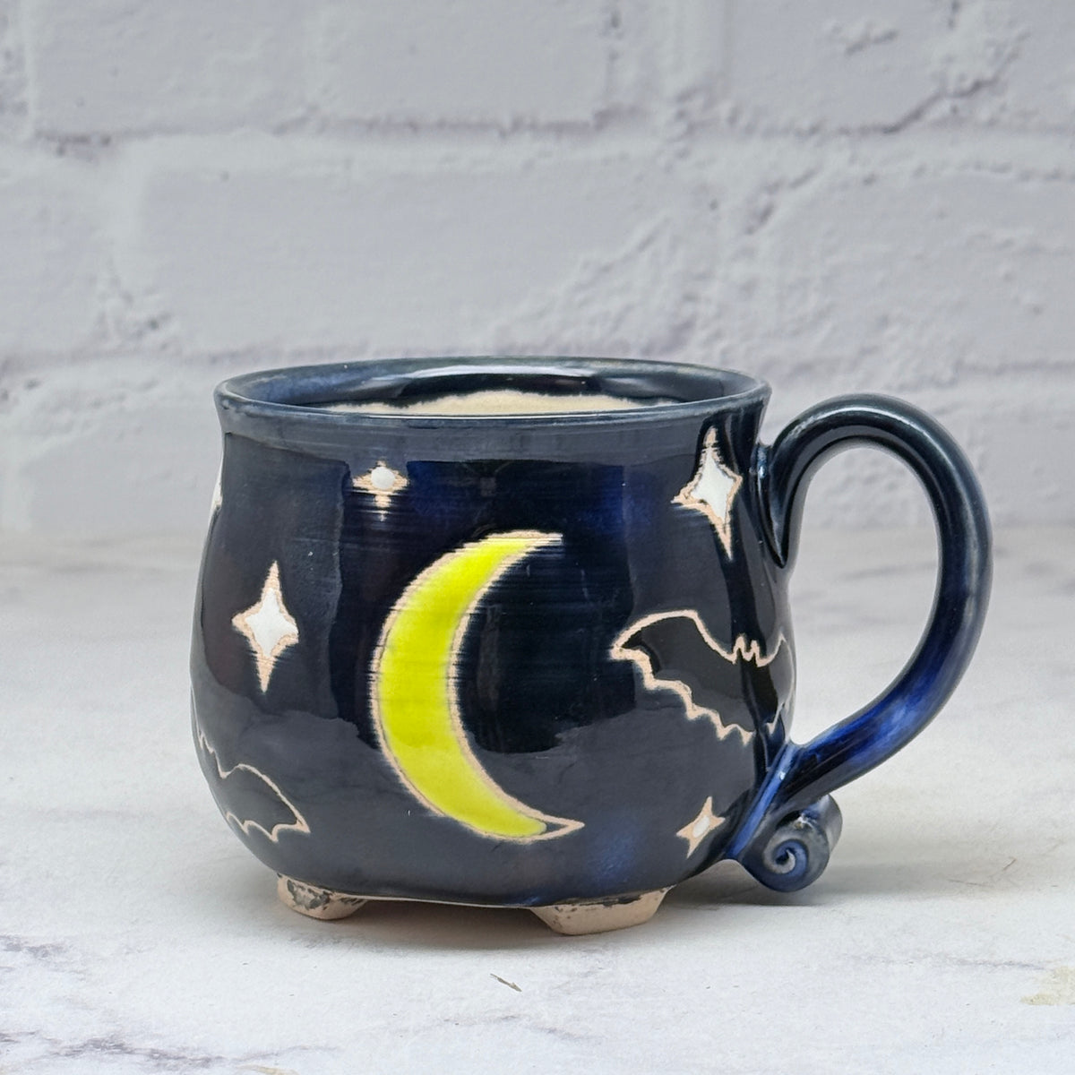 Black with Bats Cauldron Teacup