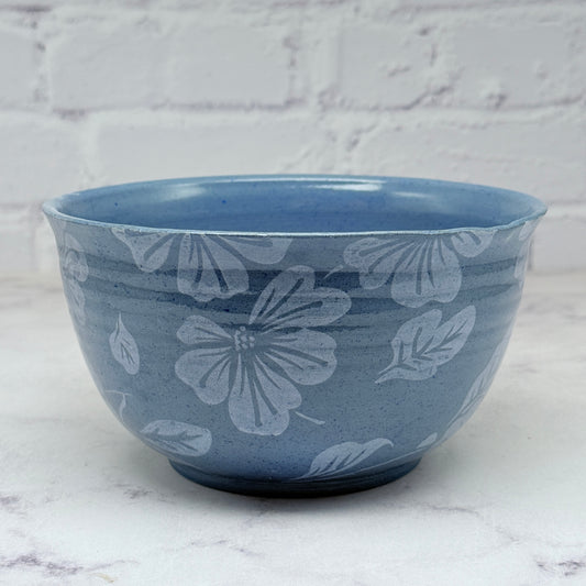 Blue with White Flowers Medium Bowl 1