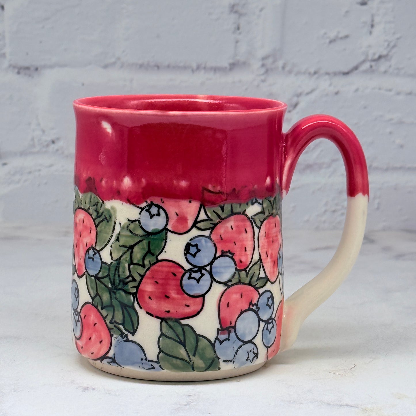Red with Fruit Mug 2