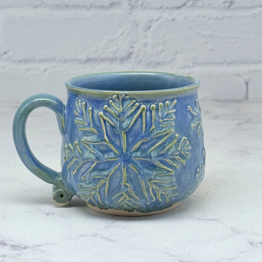 Light Blue with Raised Snowflakes Teacup